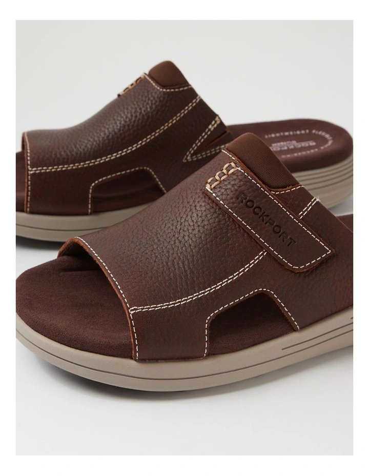 Hamper Brown Leather Slides image 5