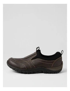 Tonal Brown Tumble Nubuck Flat Shoes
