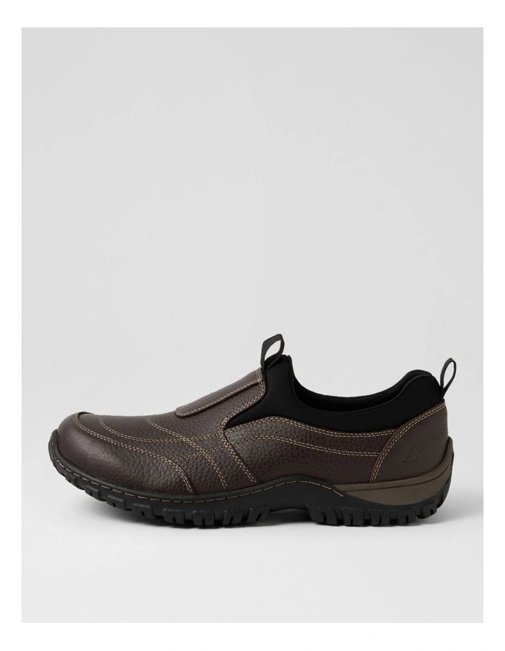Tonal Brown Tumble Nubuck Flat Shoes image 1