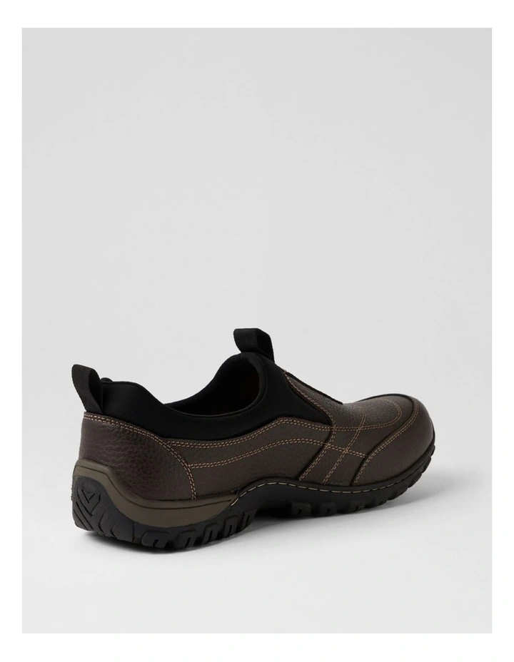 Tonal Brown Tumble Nubuck Flat Shoes image 3