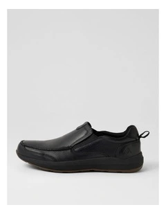 Arket Black Tumble Leather Flat Shoes