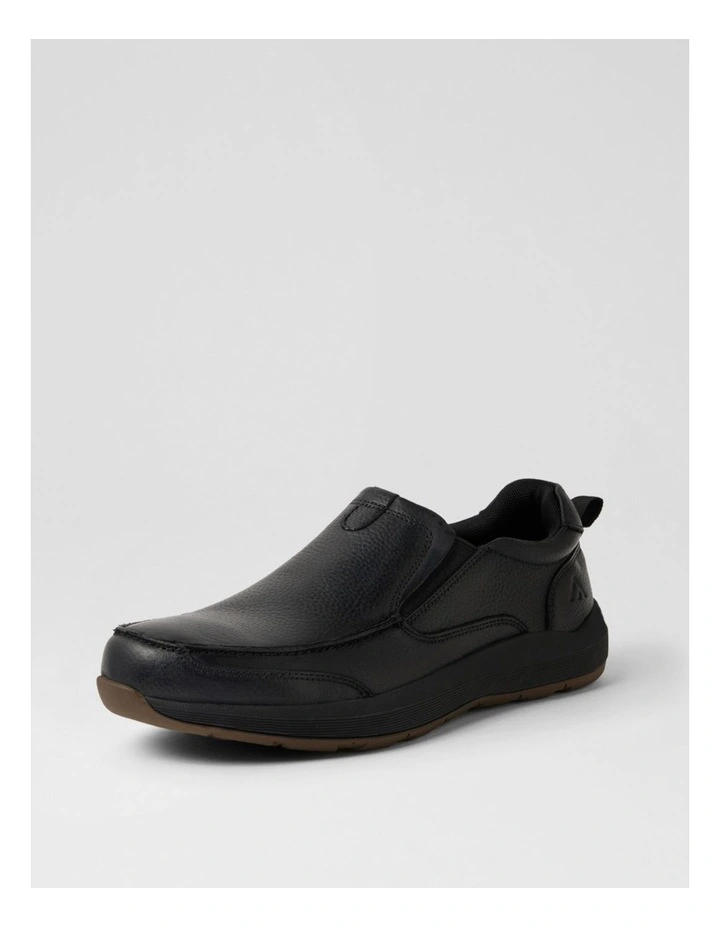 Arket Black Tumble Leather Flat Shoes image 2
