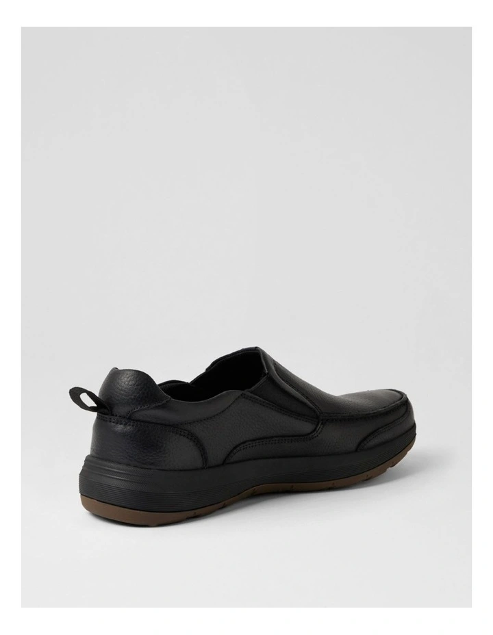Arket Black Tumble Leather Flat Shoes image 3