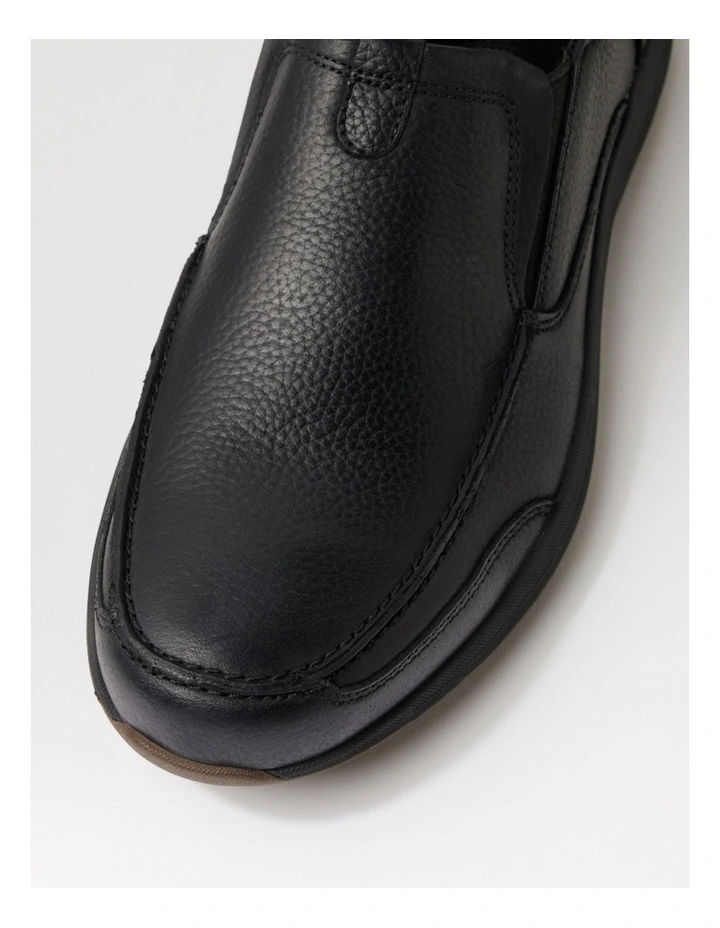 Arket Black Tumble Leather Flat Shoes image 4