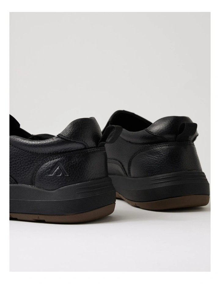 Arket Black Tumble Leather Flat Shoes image 5