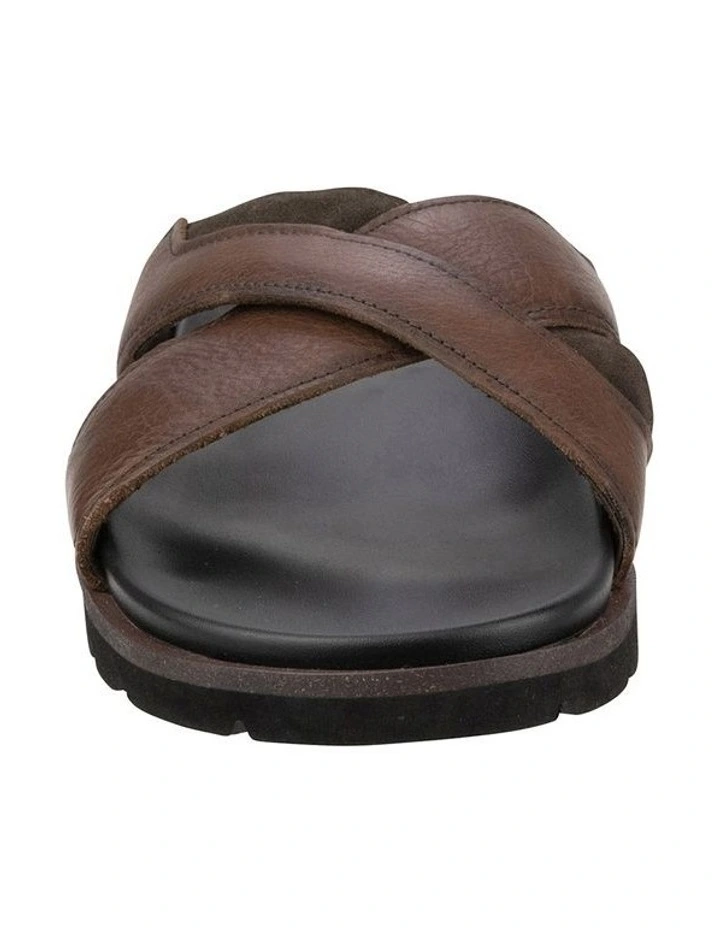 Bayslide Cross Strap Slide Sandal in Brown image 2