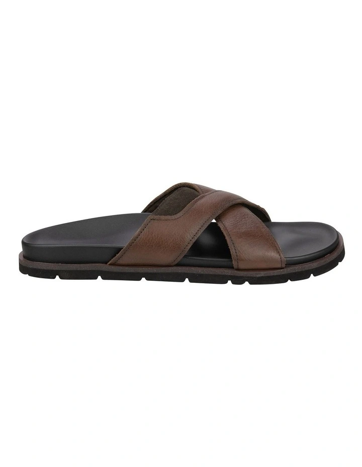 Bayslide Cross Strap Slide Sandal in Brown image 3