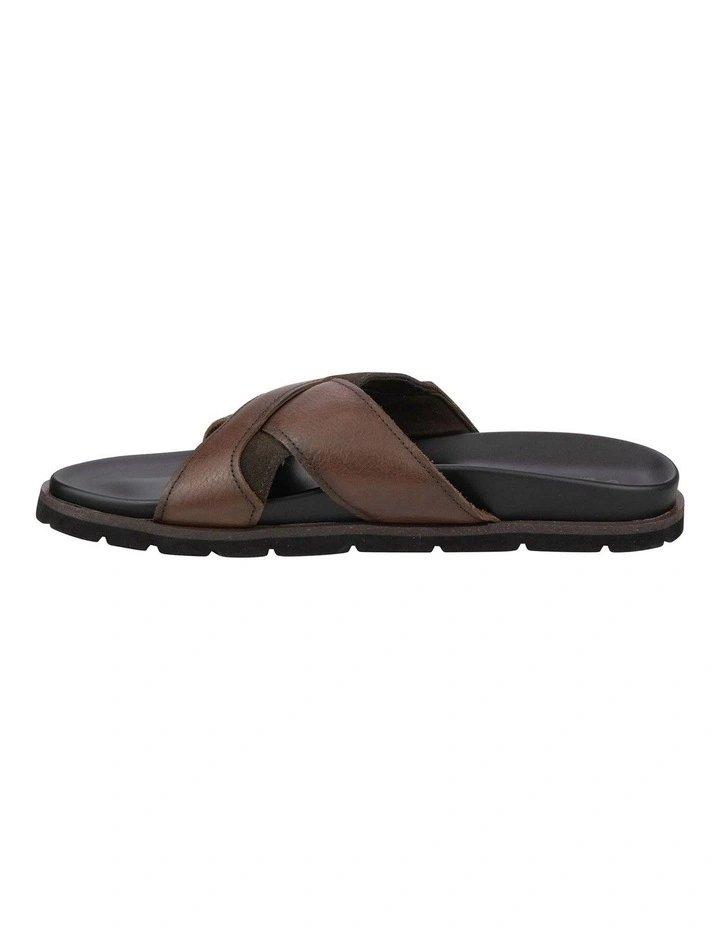 Bayslide Cross Strap Slide Sandal in Brown image 5