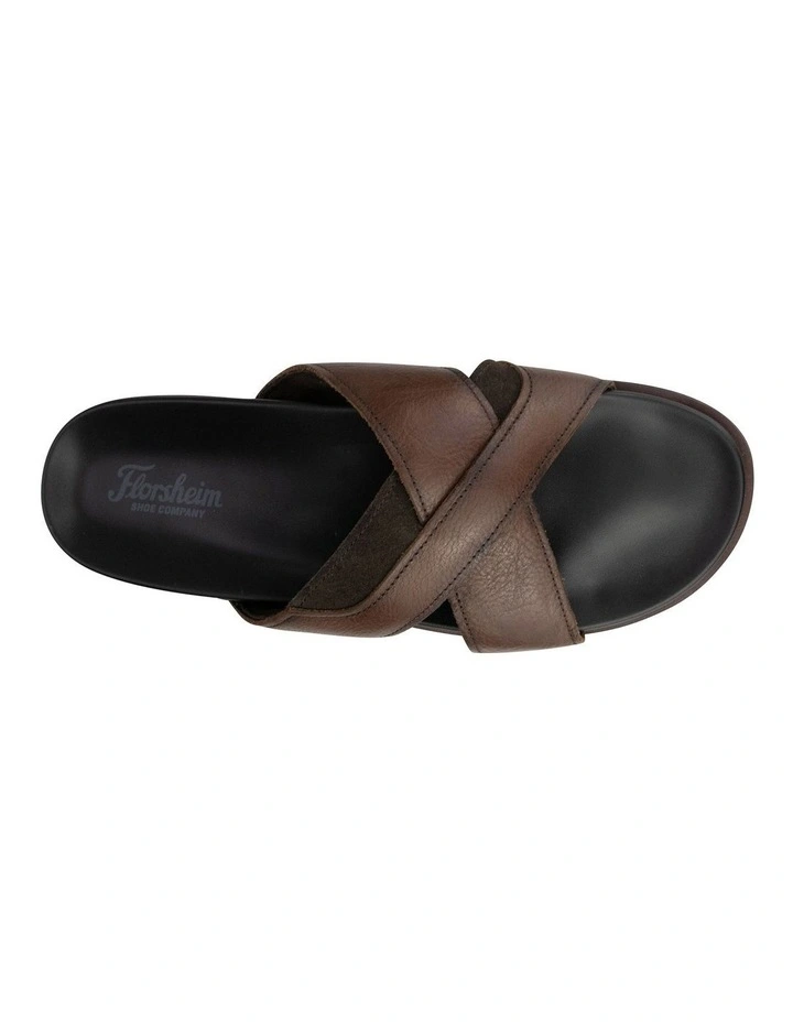 Bayslide Cross Strap Slide Sandal in Brown image 6