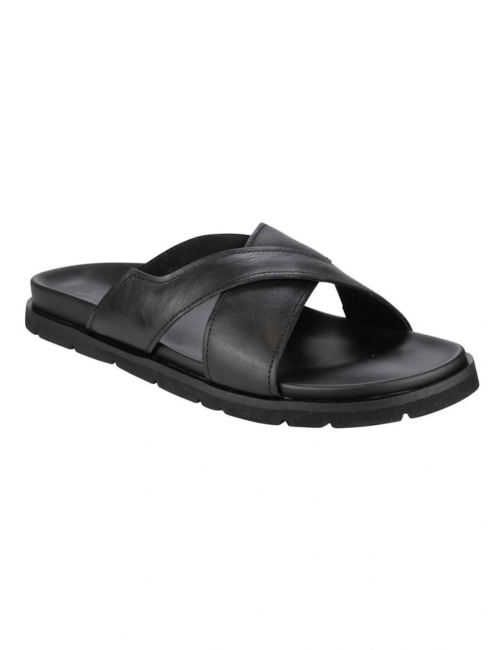 Bayside Cross Strap Slide Sandal in Black image 1