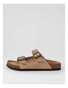 Farrah Taupe Suede Slides