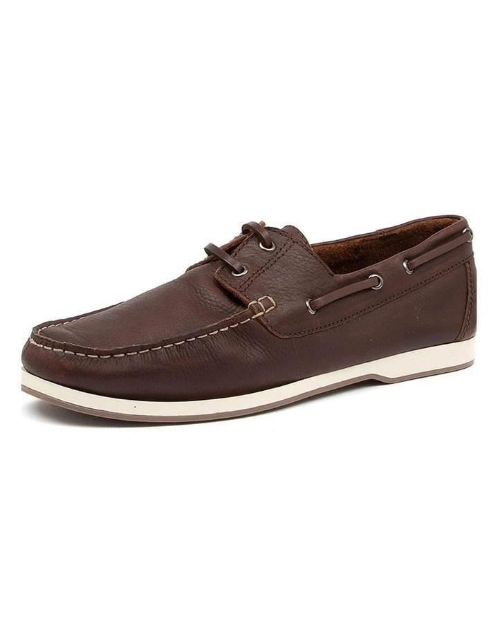 Found Dark Brown Leather Boat Shoes image 2