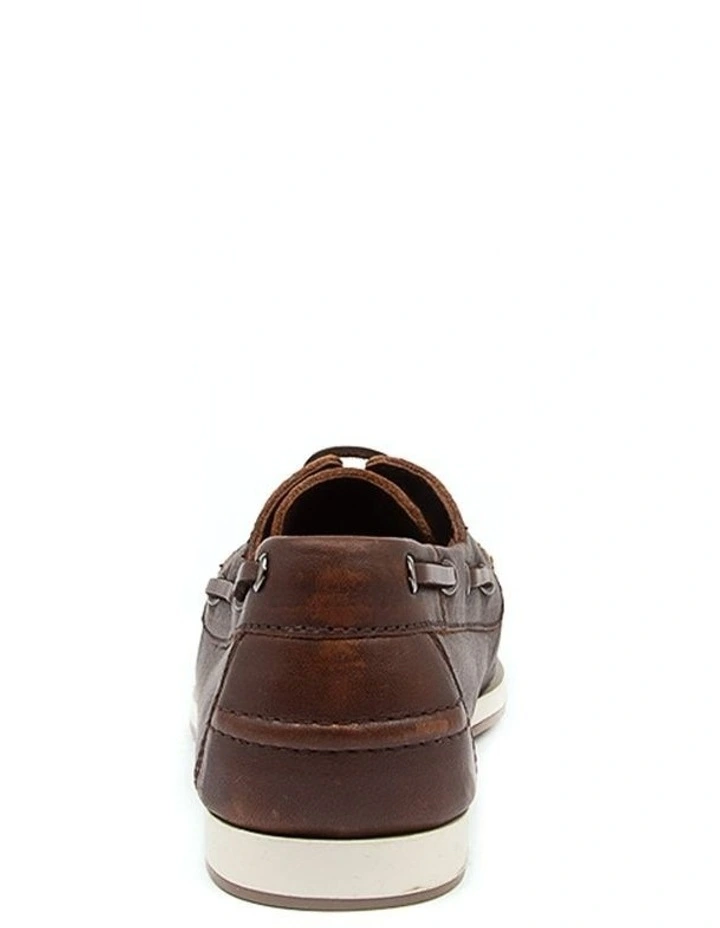 Found Dark Brown Leather Boat Shoes image 3