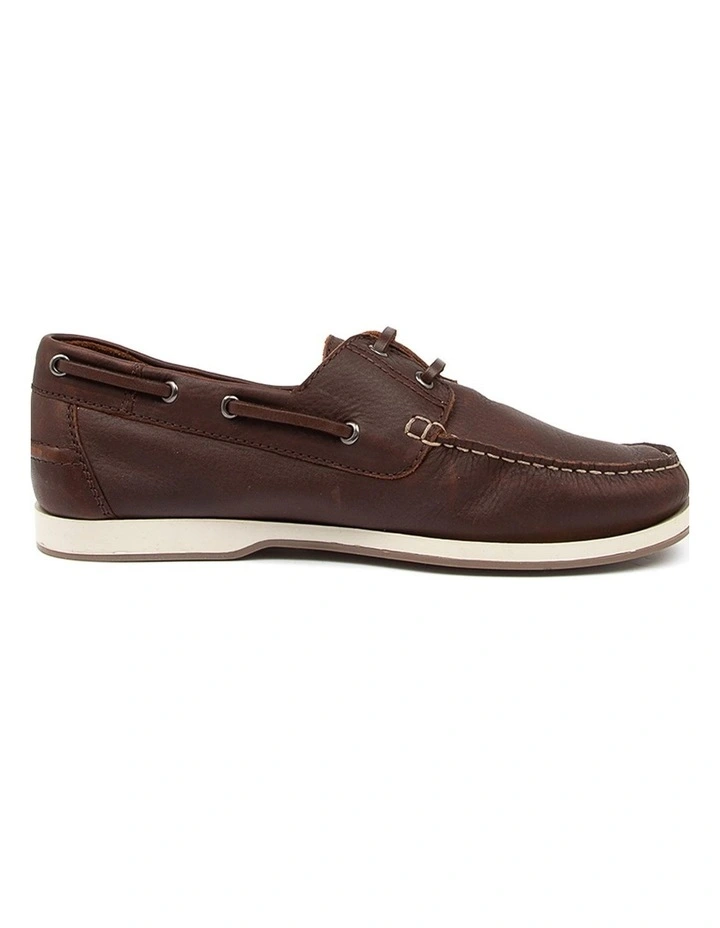 Found Dark Brown Leather Boat Shoes image 4