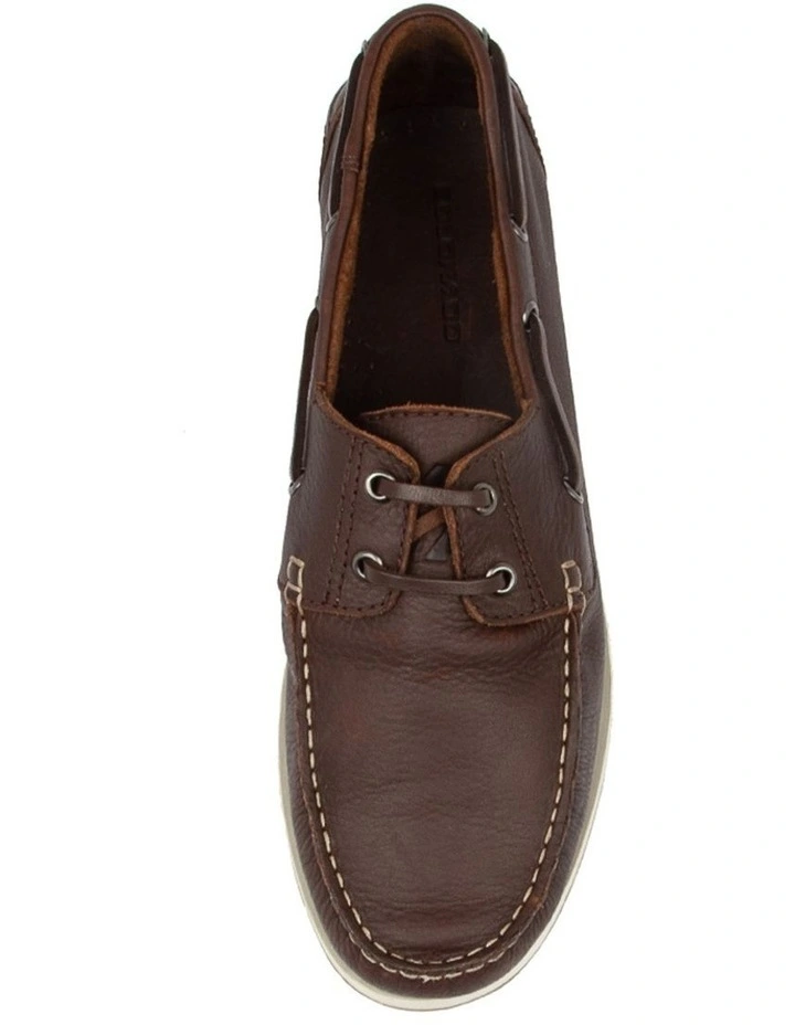 Found Dark Brown Leather Boat Shoes image 5