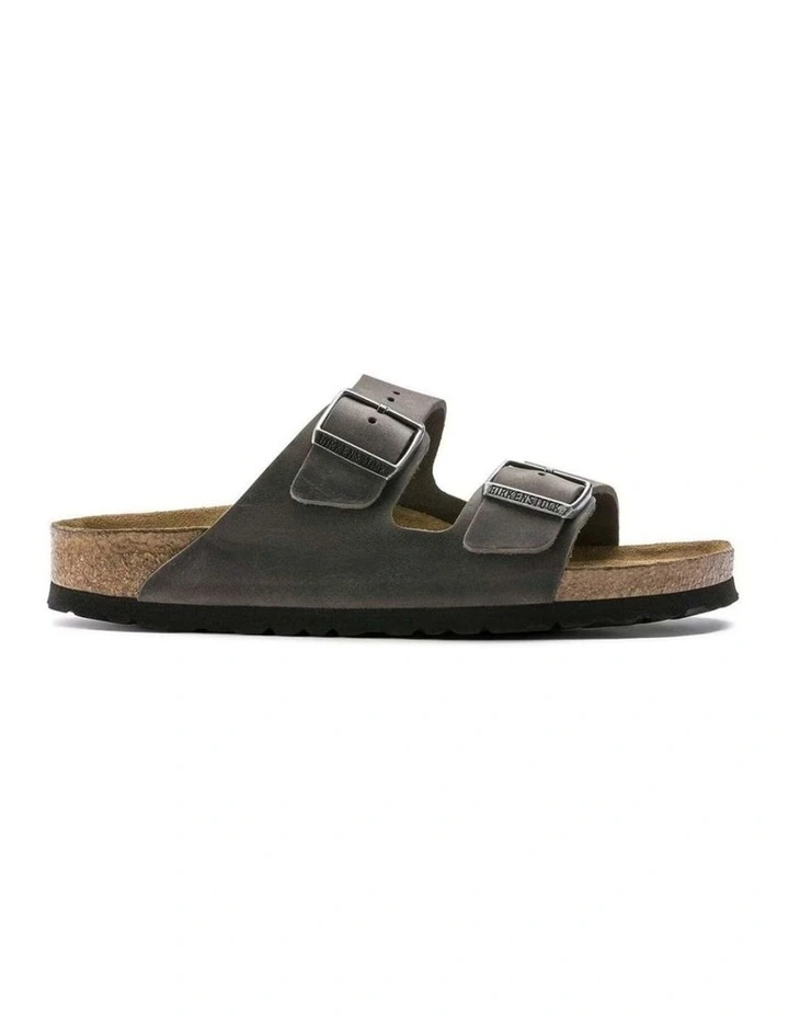 Birkenstock Arizona Soft Footbed Oiled Leather Sandals Slip On Regular Iron image 1