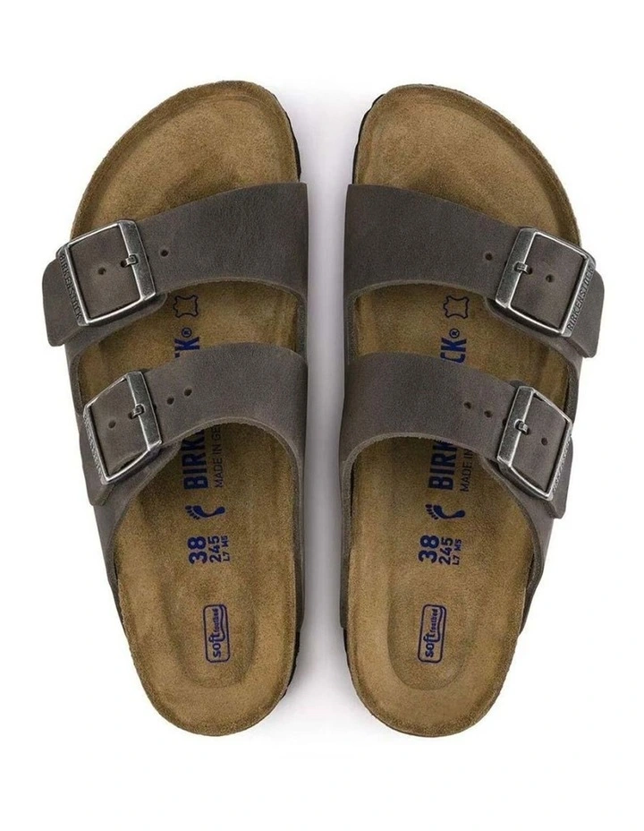 Birkenstock Arizona Soft Footbed Oiled Leather Sandals Slip On Regular Iron image 3