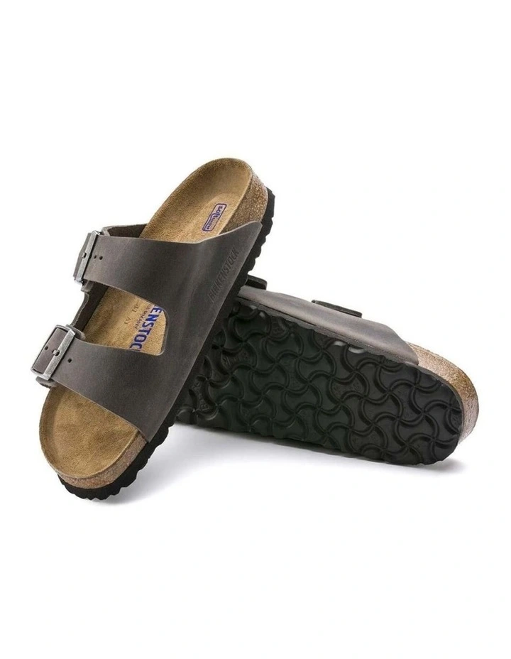 Birkenstock Arizona Soft Footbed Oiled Leather Sandals Slip On Regular Iron image 4