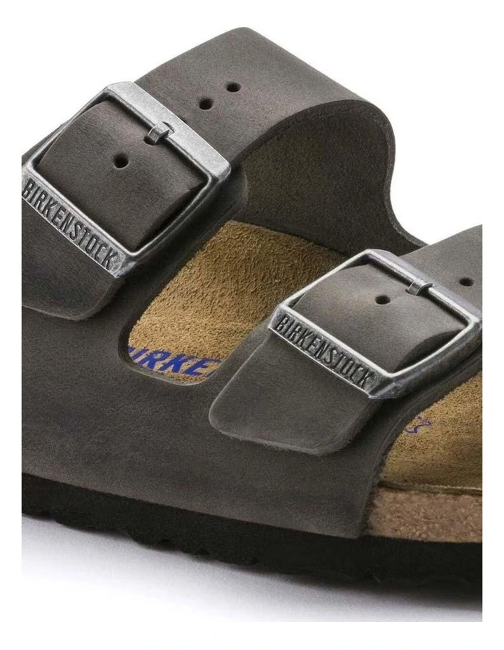 Birkenstock Arizona Soft Footbed Oiled Leather Sandals Slip On Regular Iron image 5
