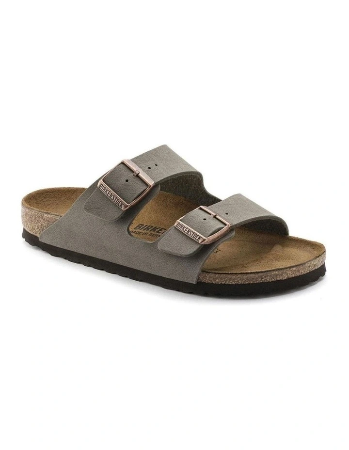Birkenstock Arizona Birkibuc Synthetic Leather Sandals Stone Regular image 3