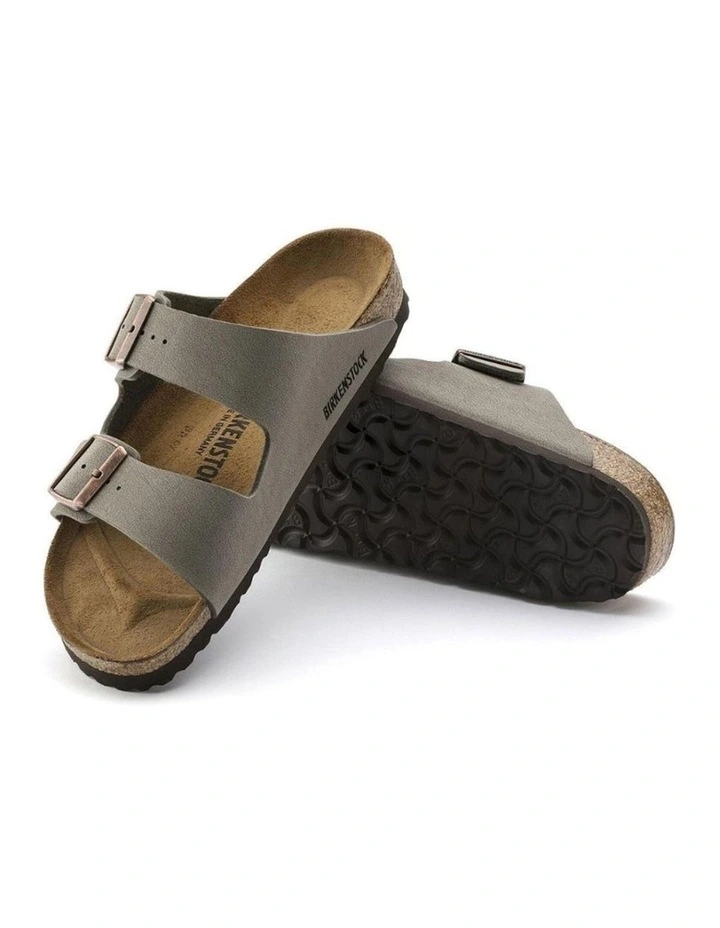 Birkenstock Arizona Birkibuc Synthetic Leather Sandals Stone Regular image 4