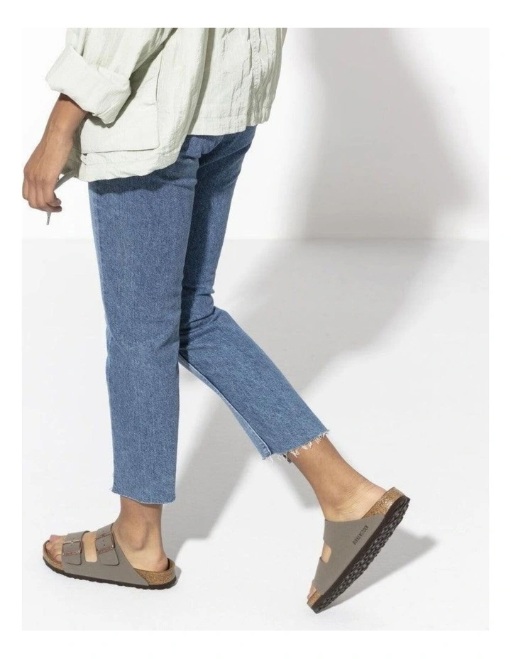 Birkenstock Arizona Birkibuc Synthetic Leather Sandals Stone Regular image 5