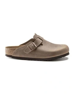 Birkenstock Boston Oiled Leather Clogs Slip On Regular Comfortable Tabacco Brown