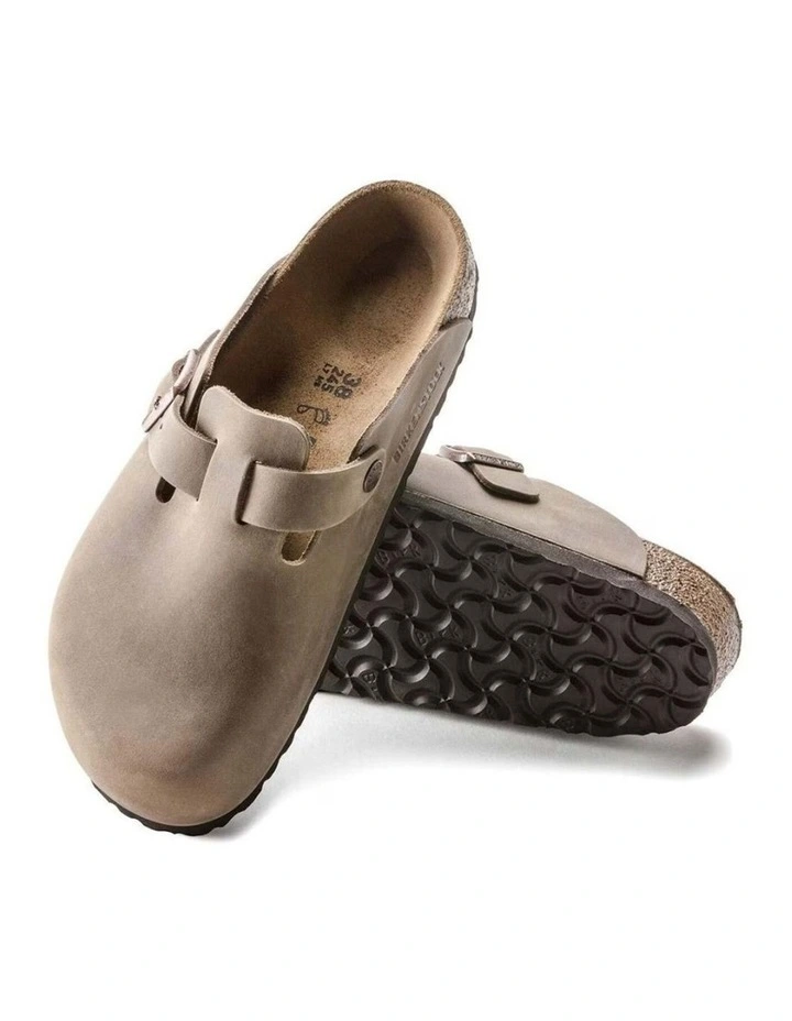 Birkenstock Boston Oiled Leather Clogs Slip On Regular Comfortable Tabacco Brown image 4