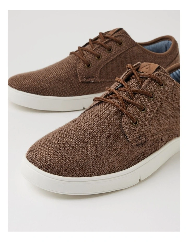 Albatross Mw Brown Weave Canvas Lace Up Sneakers image 5