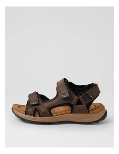 Tanner Choc Crazyhorse Leather Sandals