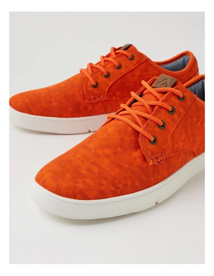 Albatross Mw Orange Pixel Printed Canvas Lace Up Sneakers image 5