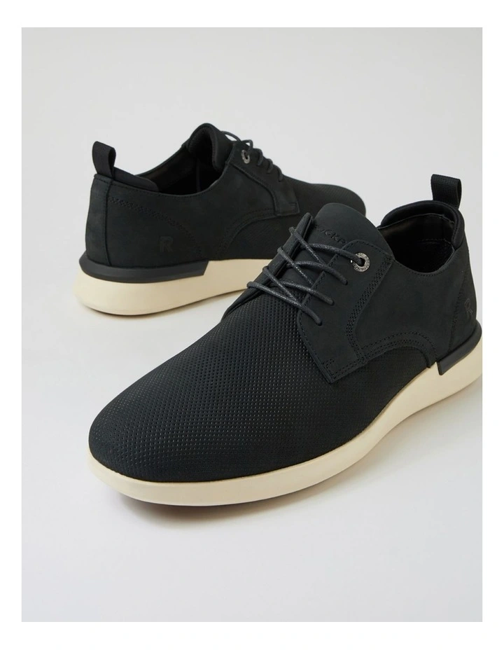 Thorp Black Nubuck Lace Up Flats image 5