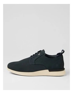 Thorp Navy Nubuck Lace Up Flats