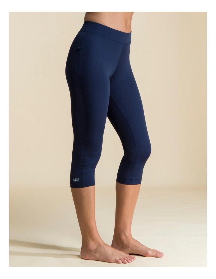 Una Swimming Leggings in Light Navy Blue image 2