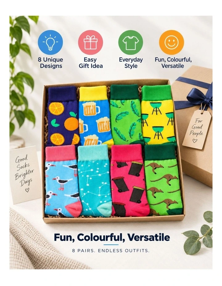 8 Pairs Fashion Novelty Funny Socks one Size 5-13 Men Socks Women Socks #2 image 5