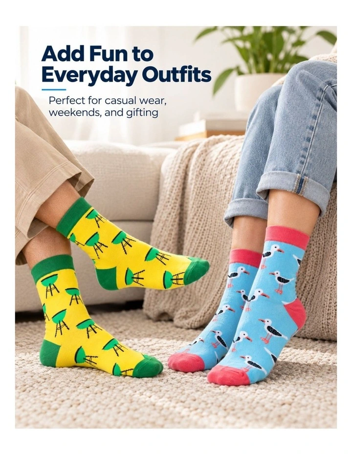 8 Pairs Fashion Novelty Funny Socks one Size 5-13 Men Socks Women Socks #2 image 6