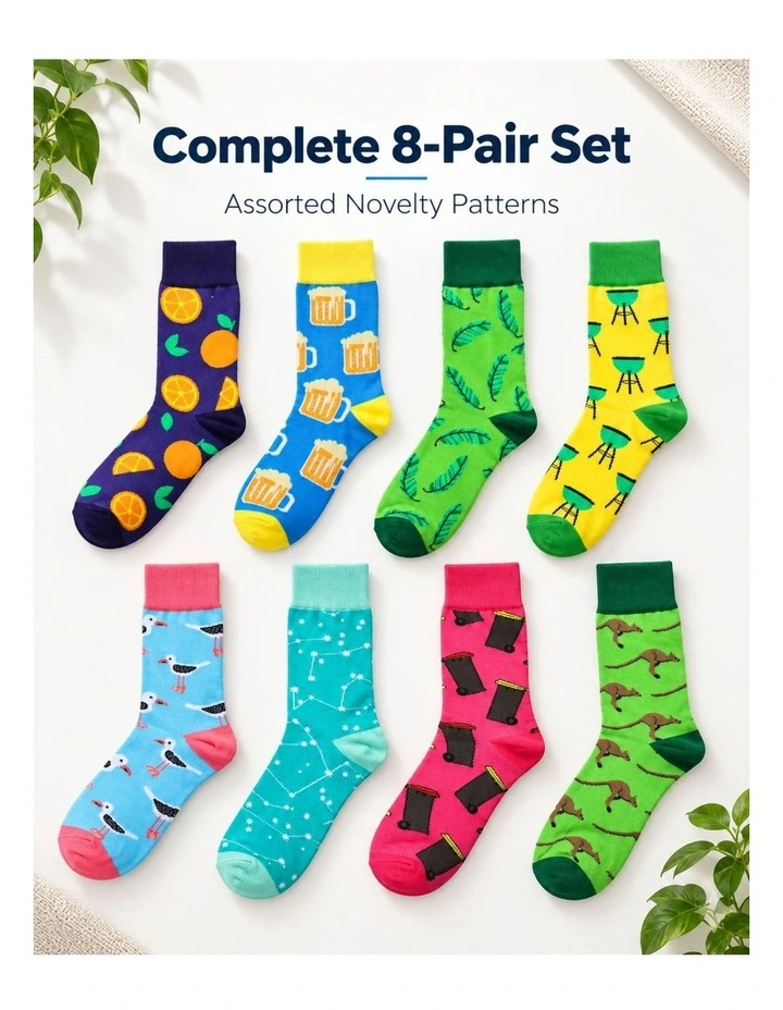 8 Pairs Fashion Novelty Funny Socks one Size 5-13 Men Socks Women Socks #2 image 7