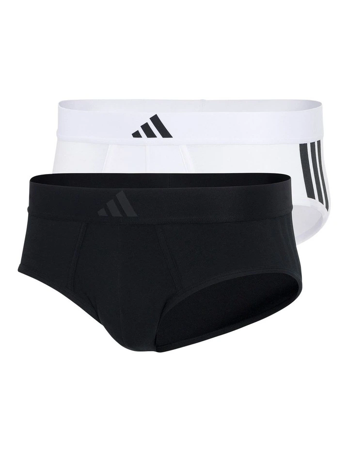 2 Pack Active Flex Cotton 3 Stripes Low Rise Brief Underwear image 1