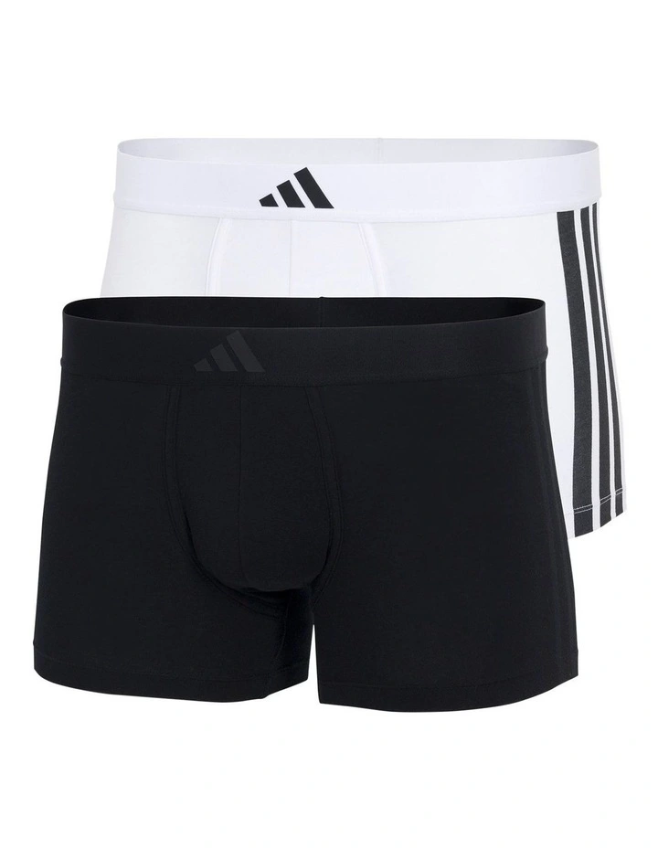 2 Pack Active Flex Cotton 3 Stripes Low Rise Trunk Underwear image 1