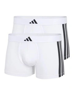 2 Pack Active Flex Cotton 3 Stripes Low Rise Trunk Underwear