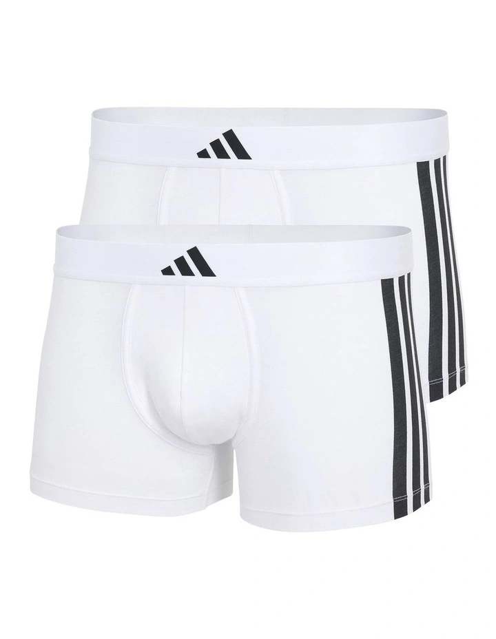 2 Pack Active Flex Cotton 3 Stripes Low Rise Trunk Underwear image 1