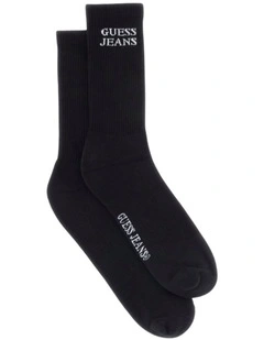 Guess Jeans Unisex Crew Socks in Black