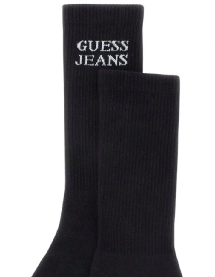 Guess Jeans Unisex Crew Socks in Black image 2