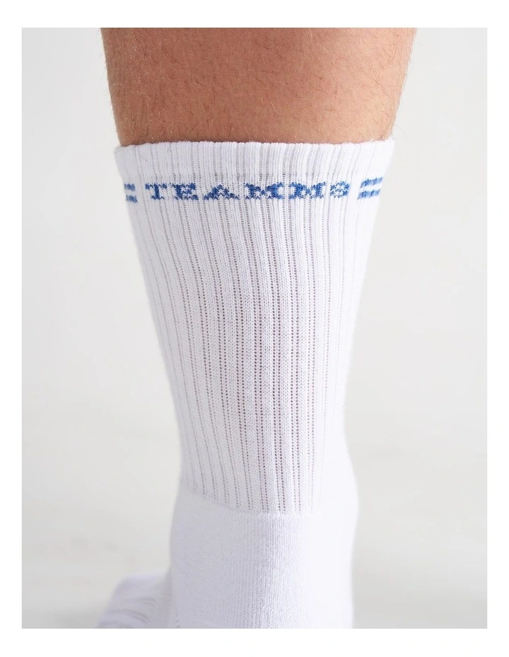 Classic Crew Socks in White|Blue image 2
