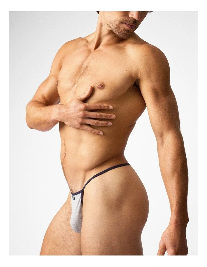 Flaunt Micro Thong in Grey Marle image 3
