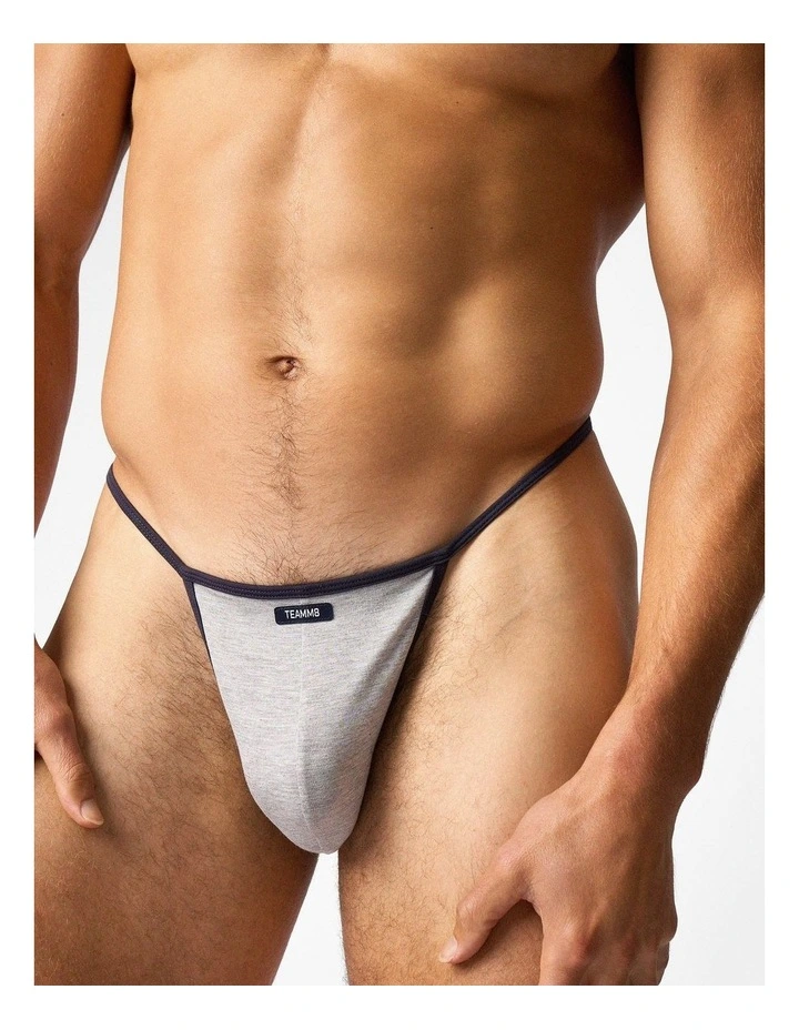 Flaunt Micro Thong in Grey Marle image 6