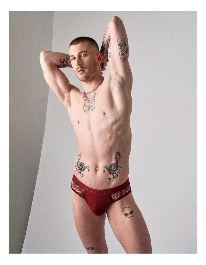 Edge Net Brief in Maroon image 1