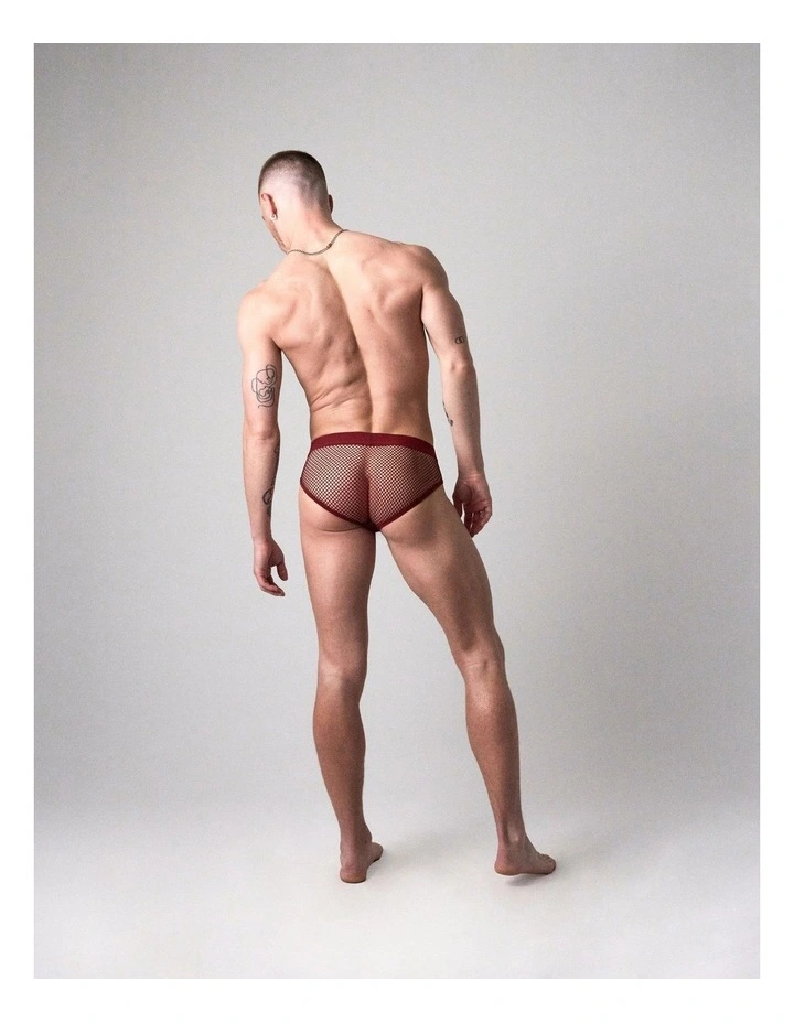 Edge Net Brief in Maroon image 3