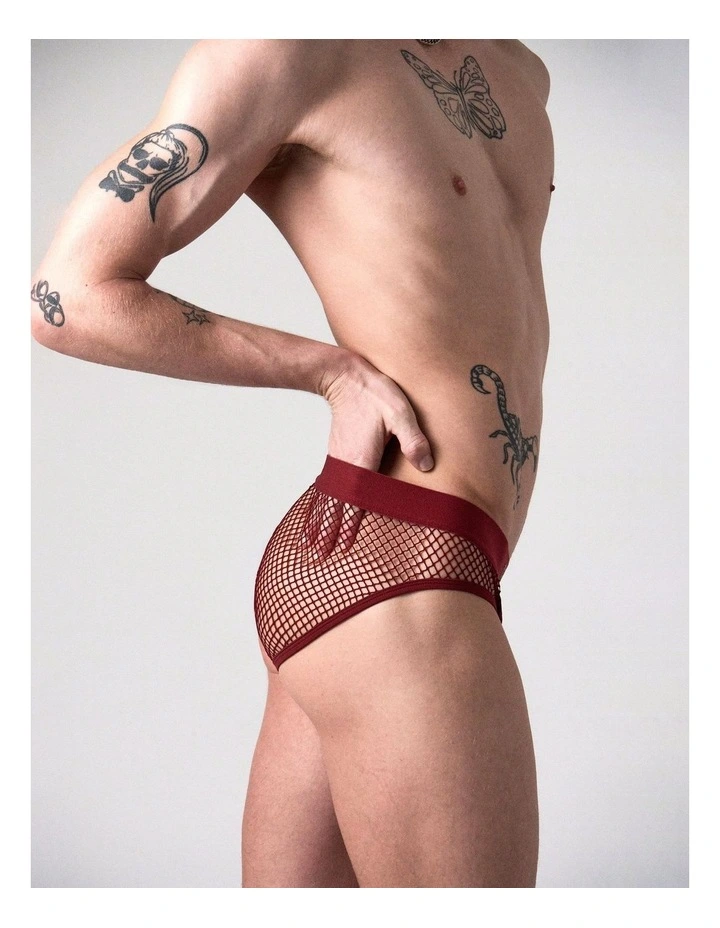 Edge Net Brief in Maroon image 4
