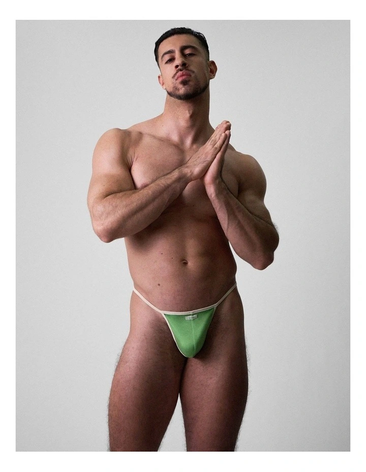 Flaunt Micro Thong in Matcha image 3
